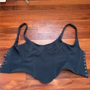 White Fox dark blue Corset Top